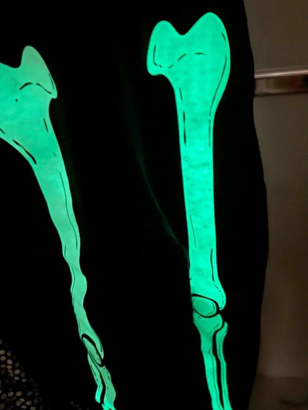 2-piece set Halloween Glow Skeleton Sherpa-Lined Zip-Up Hoodie w/ matching pants